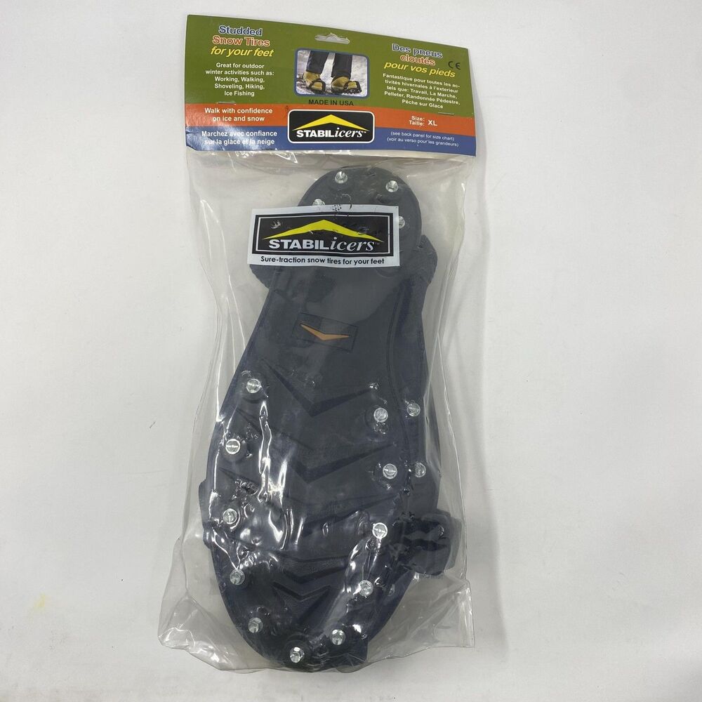 STABILicers Studded Snow Ice Cleats Traction XL (Men's 12.5-14) Black USA NEW